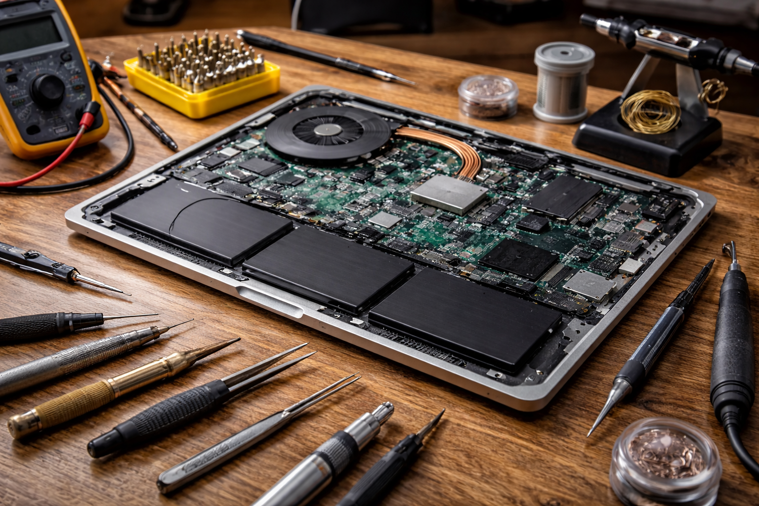 Microsoldering a laptop motherboard